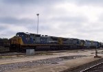 CSX 9041 has brought a train into the yard